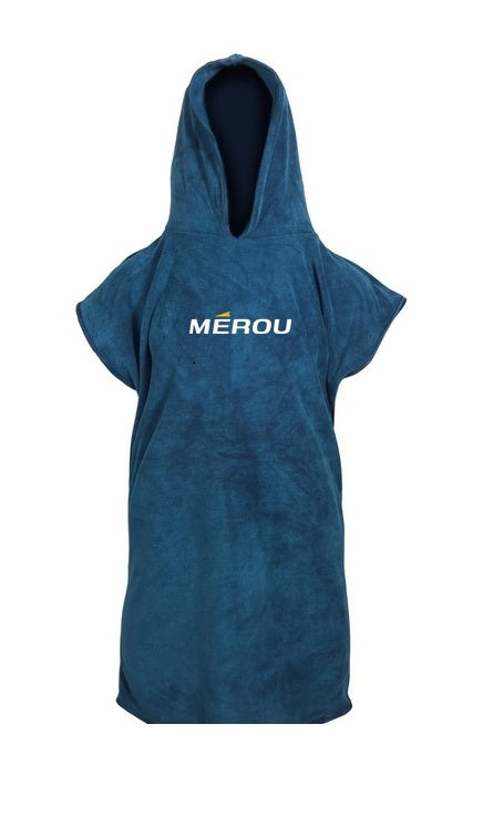 Poncho in microspugna con cappuccio